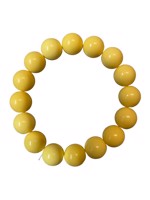 Plastik armbånd - med perler, Karmen - gul